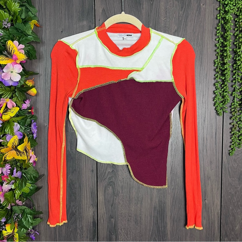 3/$30fashion Nova Patchwork Reverse Stitch Long S… - image 1